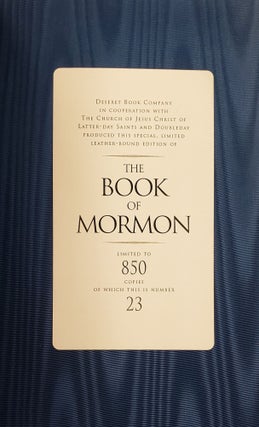 The Book of Mormon; Another Testament of Jesus Christ