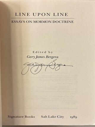 Line Upon Line: Essays on Mormon Doctrine