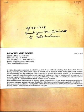Journals of John D. Lee, 1846-47 and 1859