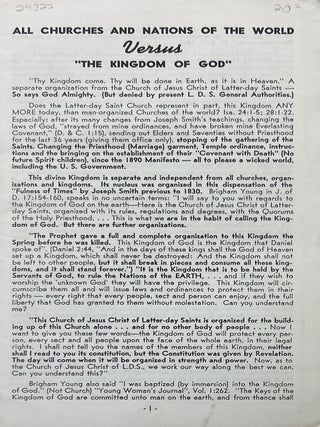 All Churches and Nations of the World Versus "The Kingdom of God&quot. Francis M. Darter.