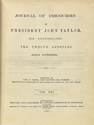 Journal of Discourses, Vol. 21