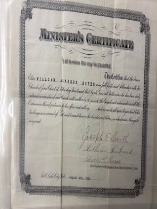 Item #31089 Minister's Certificate
