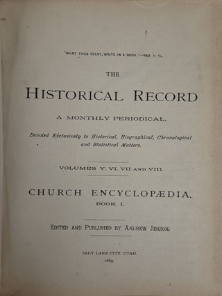Historical Record, Vols. 5-9
