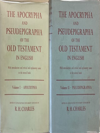 The Apocrypha and Pseudepigrapha of the Old Testament in English with Introductions and Critical...