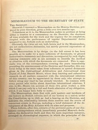Memorandum on the Monroe Doctrine