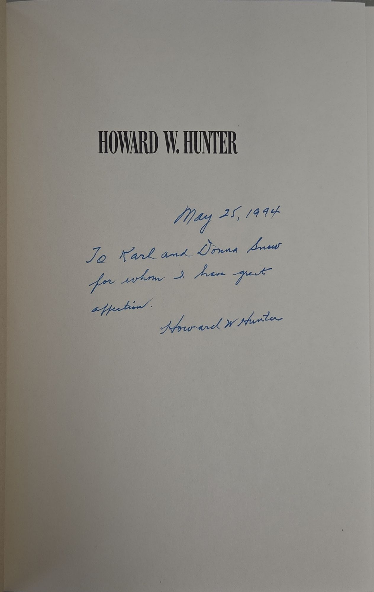 Howard W. Hunter | Eleanor Knowles | First printing