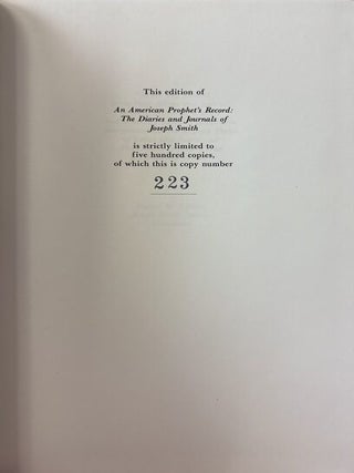An American Prophet's Record: The Diaries and Journals of Joseph Smith (limited edition)