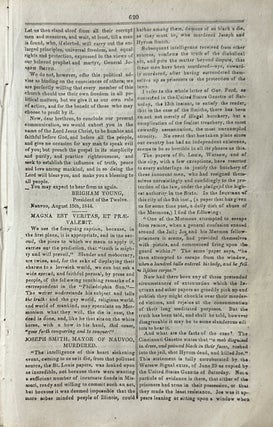 Times and Seasons, three issue lot (Joseph Smith for President)