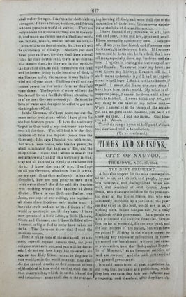 Times and Seasons, three issue lot (Joseph Smith for President)