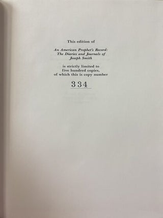 An American Prophet's Record (limited edition); The Diaries and Journals of Joseph Smith