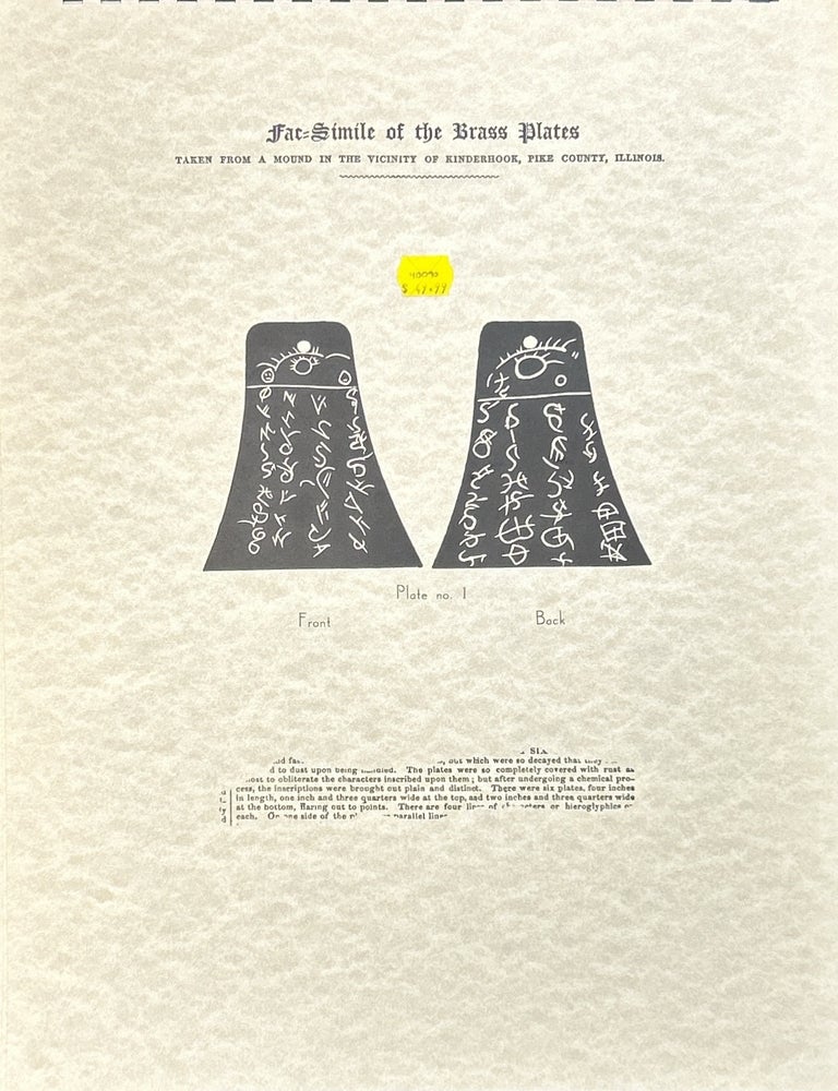 Item #40090 Fac-Simile of the Brass Plates. Ariel R. Davis.