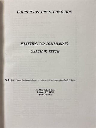 Church History Study Guide