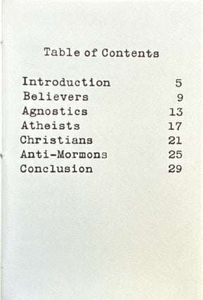 Confessions of an Agnostic Mormon: Containing Short Essays and Observations of Various Groups (abridged ed.)