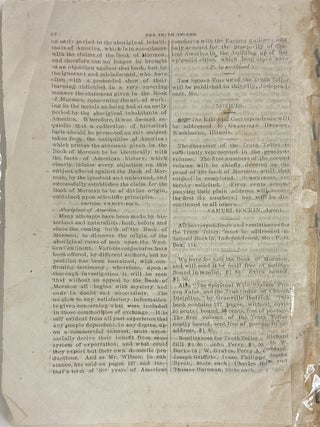 The Truth-Teller Will Advocate the Primitive Organization of the Church of Jesus Christ of Latter-Day Saints Which Was Organized on the 6th Day of April, 1830, And Maintain Her Doctrines In All Truth. Also, An Exposition of All the False Doctrines That Has Been Imposed on the Church.