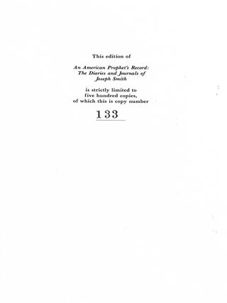 An American Prophet's Record: The Diaries and Journals of Joseph Smith (limited edition)