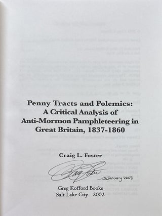Penny Tracts and Polemics: A Critical Analysis of Anti-Mormon Pamphleteering in Great Britain (1837-1860)