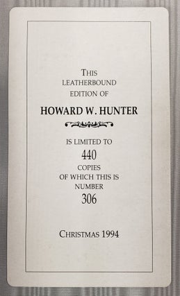 Howard W. Hunter (limited leather)